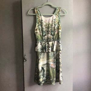 H&M Consuous Collection Green Foral Dress